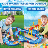 YCFUN Water Table for Toddlers, 50Pcs Outdoor Water Park Playset for Kids